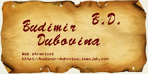 Budimir Dubovina vizit kartica